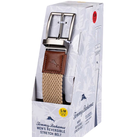 Tommy Bahama Other - 2 in 1 Tommy Bahama Large XL 38 - 42 Stretch Braided Reversible Belt Khaki Navy